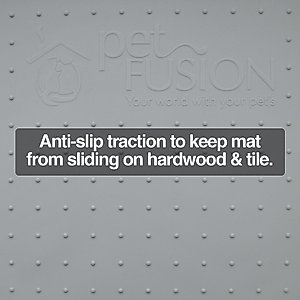 PetFusion ToughGrip Dog Food Mat, Gray, X-Large