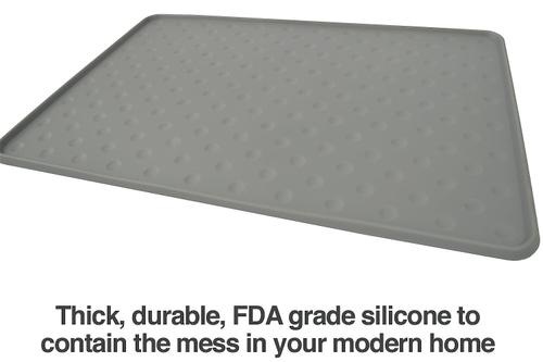 Show full view: PetFusion ToughGrip Dog Food Mat, Gray, X-Large slide 8 of 10