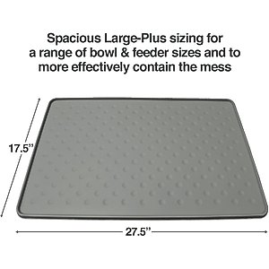 PetFusion ToughGrip Dog Food Mat, Gray, X-Large