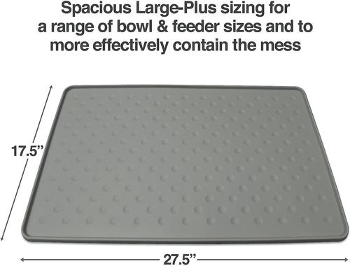 Show full view: PetFusion ToughGrip Dog Food Mat, Gray, X-Large slide 9 of 10