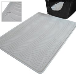 PetFusion ToughGrip Gray Cat Litter Mat, Large