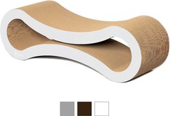 PetFusion Ultimate Cat Scratcher Lounge Toy with Catnip, Cloud White