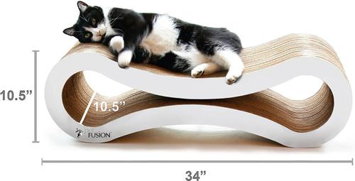Show full view: PetFusion Ultimate Cat Scratcher Lounge Toy with Catnip, Cloud White slide 6 of 8