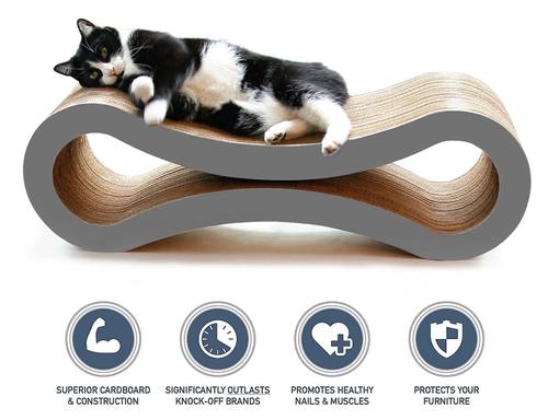 Show full view: PetFusion Ultimate Cat Scratcher Lounge Toy with Catnip, Slate Gray slide 5 of 9