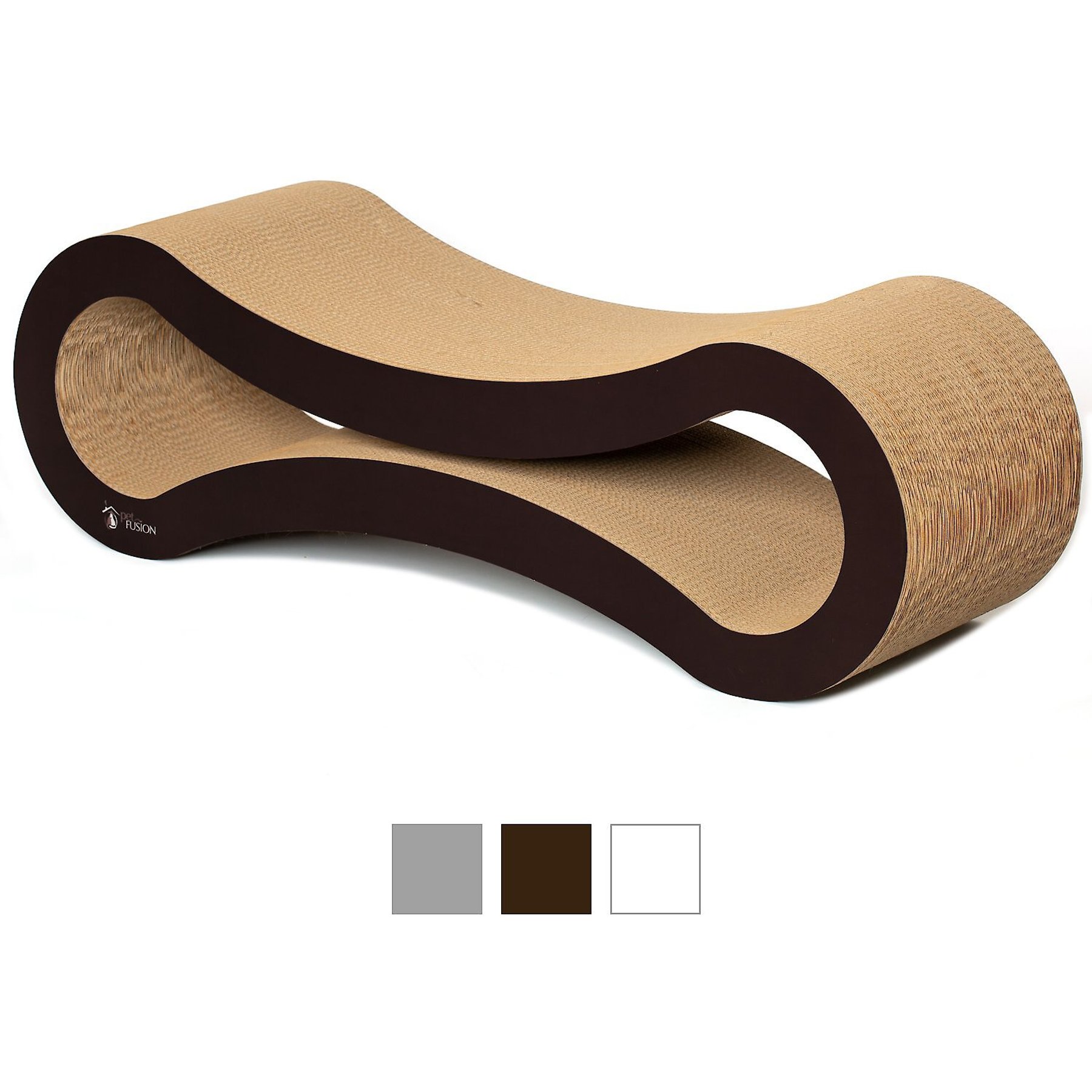 PetFusion Ultimate Cat Scratcher Lounge Toy with Catnip, Walnut Brown