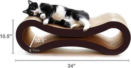 Show full view: PetFusion Ultimate Cat Scratcher Lounge Toy with Catnip, Walnut Brown slide 6 of 10