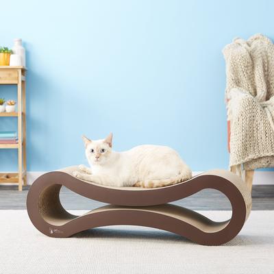 Show full view: PetFusion Ultimate Cat Scratcher Lounge Toy with Catnip, Walnut Brown slide 7 of 10