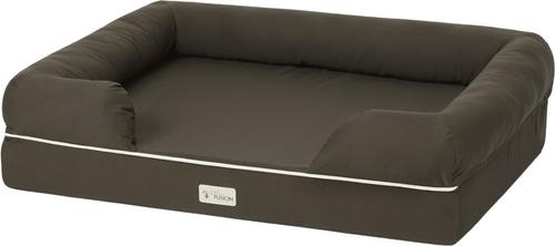 Show full view: PetFusion Ultimate Lounge Memory Foam Bolster Cat & Dog Bed with Removable Cover, Brown, Jumbo slide 3 of 7