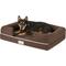 Show in main carousel: PetFusion Ultimate Lounge Memory Foam Bolster Cat & Dog Bed with Removable Cover, Brown, Large slide 5 of 13