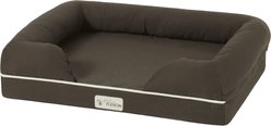 PetFusion Ultimate Lounge Memory Foam Bolster Cat & Dog Bed with Removable Cover, Brown, Small slide 2 of 5