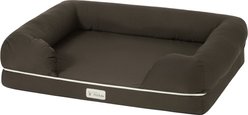 PetFusion Ultimate Lounge Memory Foam Bolster Cat & Dog Bed with Removable Cover, Brown, X-Large slide 2 of 5