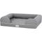 Show in main carousel: PetFusion Ultimate Lounge Memory Foam Bolster Cat & Dog Bed with Removable Cover, Gray, X-Large slide 3 of 11
