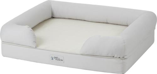 Show full view: PetFusion Ultimate Lounge Memory Foam Bolster Cat & Dog Bed with Removable Cover, Sandstone, Large slide 3 of 9
