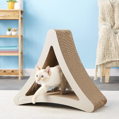 Show full view: PetFusion Vertical Cat Scratcher Toy with Catnip, Warm Gray, Large slide 8 of 11