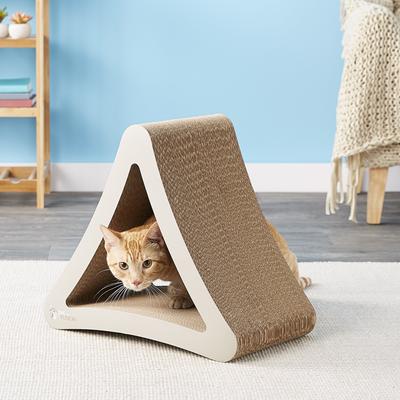 Show full view: PetFusion Vertical Cat Scratcher Toy with Catnip, Warm Gray, Standard slide 6 of 10