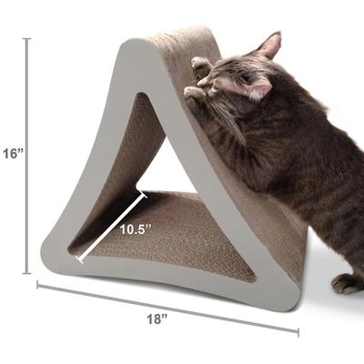 Show full view: PetFusion Vertical Cat Scratcher Toy with Catnip, Warm Gray, Standard slide 7 of 10