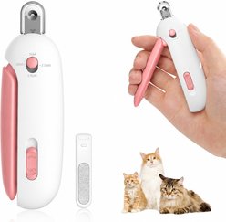 Petgravity Adjustable 3-Size Trimming Hole Cat Nail Clipper with Hidden Nail File, Pink