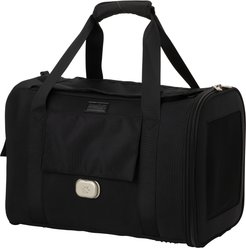 PETiCO NOA 3003 Airline Approved Sturdy & Machine Washable Bag Dog & Cat Carrier with Magnetic Snaps, Black, Medium