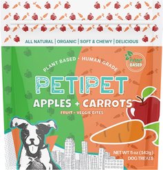 PETIPET Apples + Carrots Bites Soft & Chewy Dog Treats, 5-oz bag