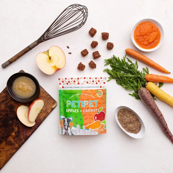 PETIPET Apples + Carrots Bites Soft & Chewy Dog Treats, 5-oz bag