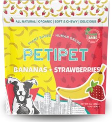 PETIPET Bananas + Strawberries Bites Soft & Chewy Dog treats, 5-oz bag