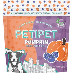 PETIPET Pumpkin Fruit + Veggie Bites Gluten-Free Adult Soft & Chewy Dog Treats, 5-oz bag
