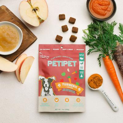 Show full view: PETIPET Turmeric Bites + Curcumin Apple & Carrot Flavored Soft Chew Anti-Inflammatory Supplement for Dogs, 7-oz bag slide 4 of 9