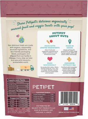 Show full view: PETIPET Turmeric Bites + Curcumin Apple & Carrot Flavored Soft Chew Anti-Inflammatory Supplement for Dogs, 7-oz bag slide 3 of 9