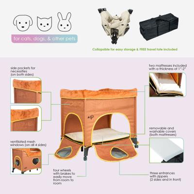 Show full view: Petique Bedside Lounge Elevated Dog Bed, Zebra Vibes slide 3 of 10