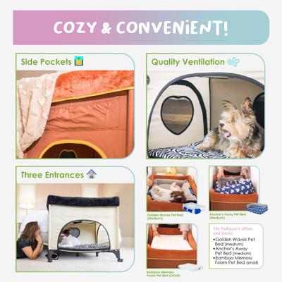 Show full view: Petique Bedside Lounge Elevated Dog Bed, Zebra Vibes slide 7 of 10