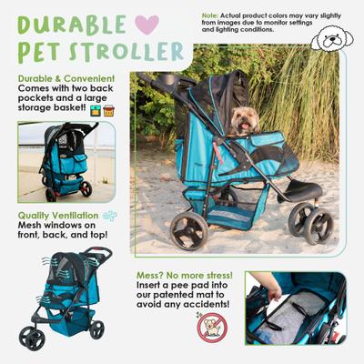 Show full view: Petique Dog & Cat Stroller, Mermaid slide 3 of 11