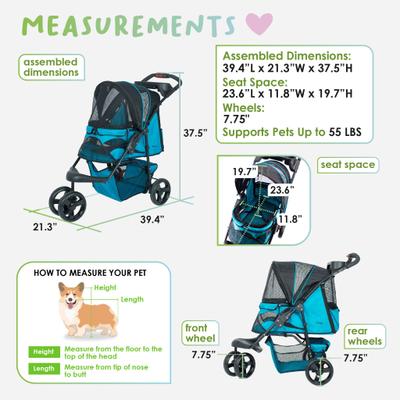 Show full view: Petique Dog & Cat Stroller, Mermaid slide 5 of 11