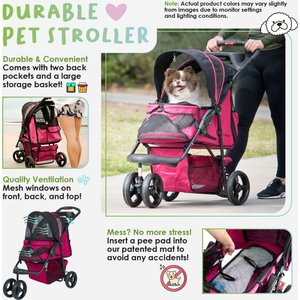 Petique Dog & Cat Stroller, Razzberry
