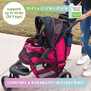 Petique Dog & Cat Stroller, Razzberry