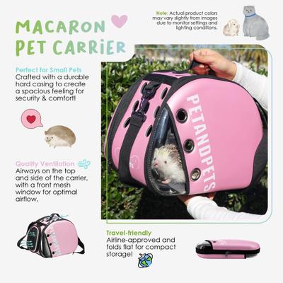 Show full view: Petique Macaron Dog & Cat Carrier, Pink slide 2 of 7