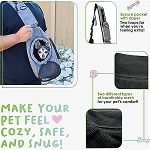 Petique Sling Pet Carrier, Gray