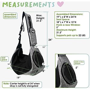 Petique Sling Pet Carrier, Gray