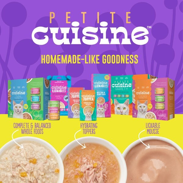 Petite Cuisine Chicken & Pumpkin Entrée in Broth Grain-Free Wet Cat Food, 2.8-oz can, case of 24