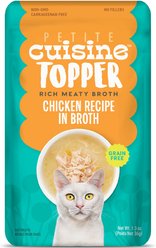 Petite Cuisine Chicken Recipe in Broth Grain-Free Wet Cat Food Topper, 1.3-oz pouch, case of 12