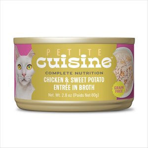 Petite Cuisine Chicken & Sweet Potato Entrée in Broth Grain-Free Wet Cat Food, 2.8-oz can, case of 24