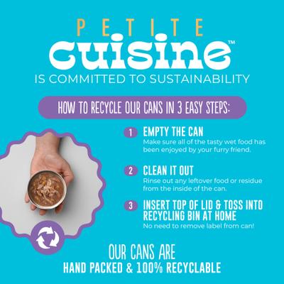 Show full view: Petite Cuisine Tuna, Pumpkin & Ocean Whitefish Entrée in Broth Grain-Free Wet Cat Food, 2.8-oz can, case of 24 slide 7 of 9