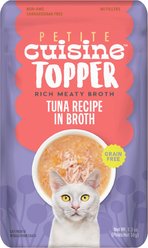 Petite Cuisine Tuna Recipe in Broth Grain-Free Wet Cat Food Topper, 1.3-oz pouch, case of 12