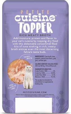 Show full view: Petite Cuisine Tuna Recipe in Broth Grain-Free Wet Cat Food Topper, 1.3-oz pouch, case of 12 slide 3 of 7