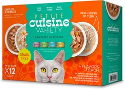 Petite Cuisine Variety Pack Grain-Free Wet Cat Food, 2.8-oz can, case of 12