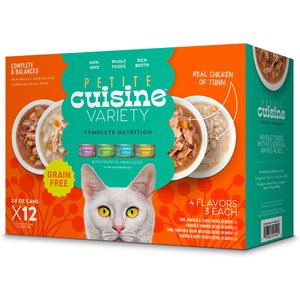 Petite Cuisine Variety Pack Grain-Free Wet Cat Food, 2.8-oz can, case of 12