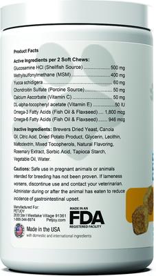 Show full view: PetJoy Enhanced Hip & Joint Soft Chews Supplement for Dogs, 60 count slide 3 of 4