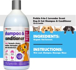 Petkin 4-in-1 Lavender Scent Dog & Cat Shampoo & Conditioner, 32-fl oz bottle slide 2 of 2