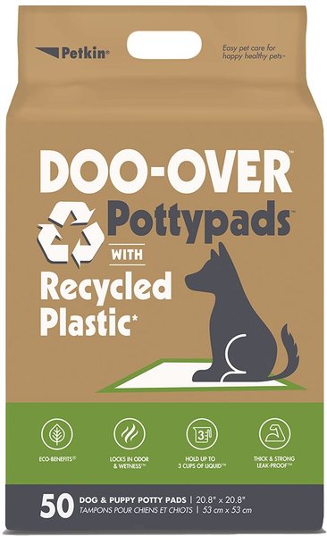 Petkin Doo-Over Dog Pee Pads, 20.8 x 20.8-in, 50 count, Unscented