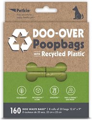 Petkin Doo-Over Poop Bags, Large, Unscented, 160 count