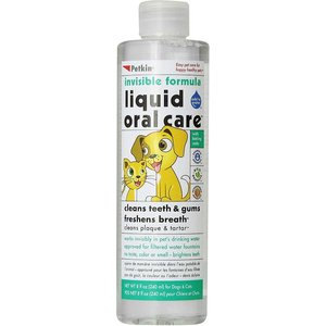 Petkin Invisible Formula Liquid Oral Care Dog & Cat Dental Water Additive, 8-fl oz bottle